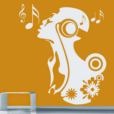62% OFF on DeStudio DeStudio Singing Girl One Wall Stickers Size MEDIUM WALL STICKER Sticker