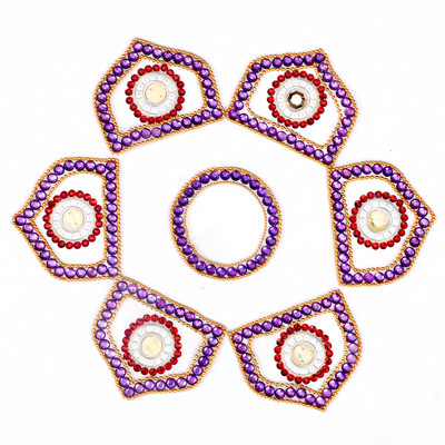 58% OFF on Amba Handicraft Purple Mahel Rangoli Acrylic Sheet Sticker