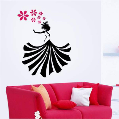 51% OFF on Hoopoe Decor Girl Is Dancing Wall Sticker Pack of 1