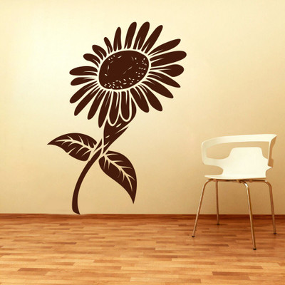 86% OFF on D��cor Kafe Decal Style Brown Sunflower Wall Art Medium Size-27*37 Inch Wall Sticker Sticker Pack of 1