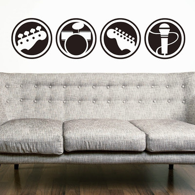 76% OFF on DeStudio Band Symbols Music Rock Decal Wall Sticker Sticker