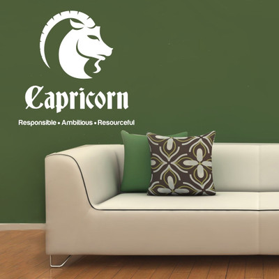 Chipakk Capricorn Zodiac Decal - White-S Pigmented Polyvinyl Films Imported Sticker