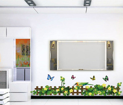 33% OFF on Pindia Butterfly Green Grass Design Wall Sticker