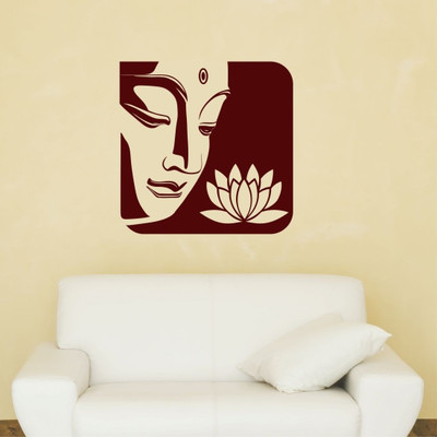 Chipakk Buddha 2- Maroon Medium Pigmented Polyvinyl Films Imported Sticker