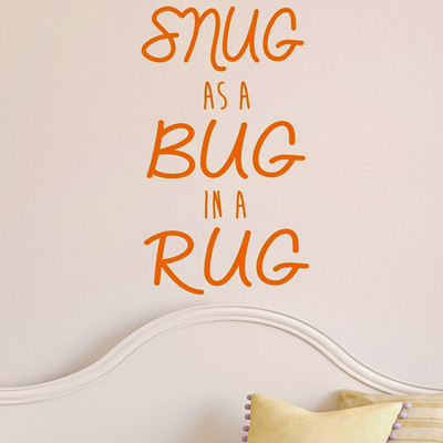 50% OFF on DeStudio Bedroom Quote Snug Bug Rug Wallart Home Color Orange Size 135 X 60 Cms Wall Sticker