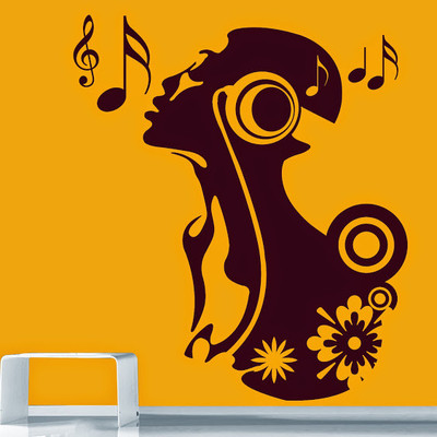 50% OFF on DeStudio DeStudio Singing Girl Two Wall Stickers Size LARGE WALL STICKER Sticker