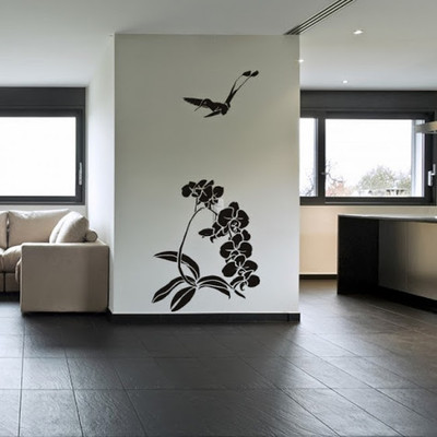 50% OFF on DeStudio Flower Bud Bush And Bird Size Giant WALL STICKER Sticker