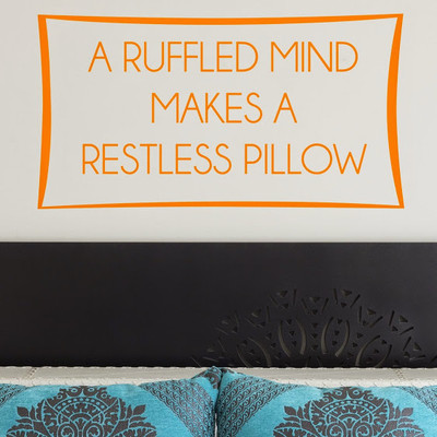 50% OFF on DeStudio Mind Pillow Quote Wallart Vinyl Color Orange Size 135 X 60 Cms Wall Sticker