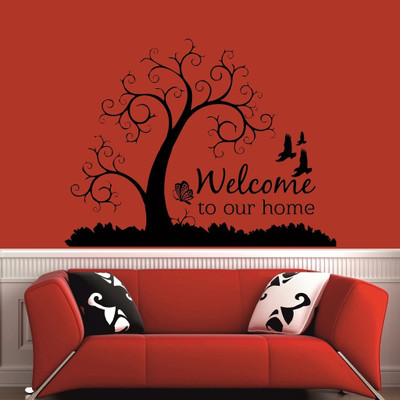 42% OFF on meSleep Welcome Tree Design Black PVC Sticker Pack of 1 42% OFF on meSleep Welcome Tree Design Black PVC Sticker Pack of 1