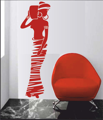 46% OFF on Ritzy African Lady With Pot Living Room Wall Decal Sticker