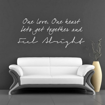 50% OFF on DeStudio DeStudio One Love Lyrics Wall Stickers Size GIANT WALL STICKER Sticker
