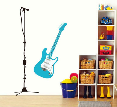 50% OFF on WOW Interiors Blue Guitar Wall PVC Sticker Pack of 1 50% OFF on WOW Interiors Blue Guitar Wall PVC Sticker Pack of 1