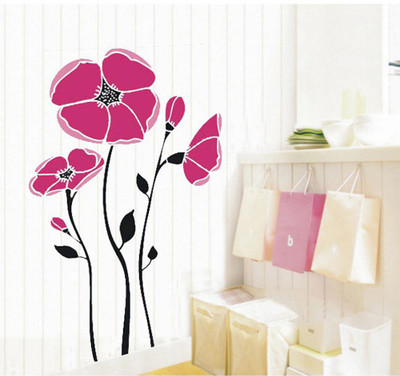 33% OFF on Pindia Pink Brighten Flower Design Wall Sticker