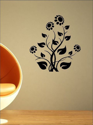 87% OFF on Wall1ders Sunflower With Leafs Sticker Sticker Pack of 1