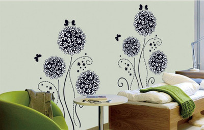 56% OFF on Cstar Black Flower Ball AY7014B Vinyl Wall Sticker 56% OFF on Cstar Black Flower Ball AY7014B Vinyl Wall Sticker
