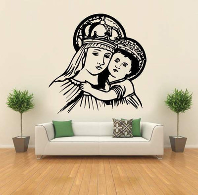 44% OFF on Hoopoe Decor Mother mary Wall Sticker Pack of 1