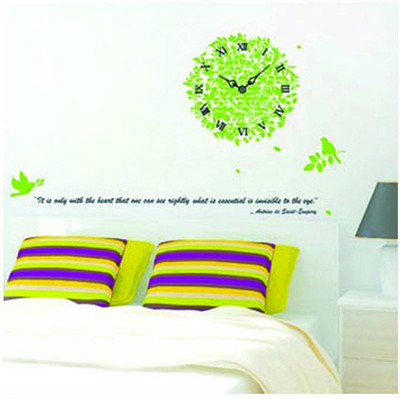 33% OFF on Pindia Leaves Clock Wall Sticker