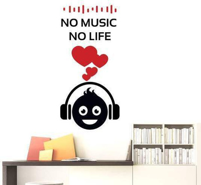 43% OFF on Hoopoe Decor No music no life Wall Sticker Pack of 1 43% OFF on Hoopoe Decor No music no life Wall Sticker Pack of 1