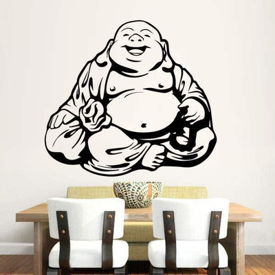 37% OFF on Hoopoe Decor Laughing Buddha Wall Sticker Pack of 1