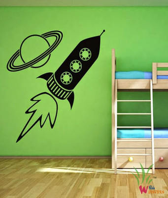 55% OFF on Wall Whispers Rocket and Saturen Vinyl Sticker