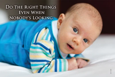 16% OFF on Sweet Little Baby Poster With Quote - Doing Right Things Paper Print