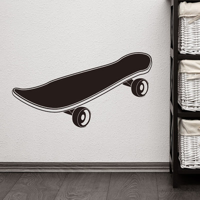50% OFF on DeStudio Skateboard Skating Sports Active Color Black Size 120 X 60 Cms Wall Sticker