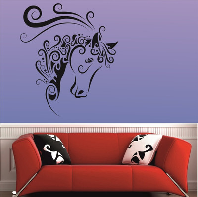 16% OFF on meSleep Horse Design Black PVC Sticker Pack of 1
