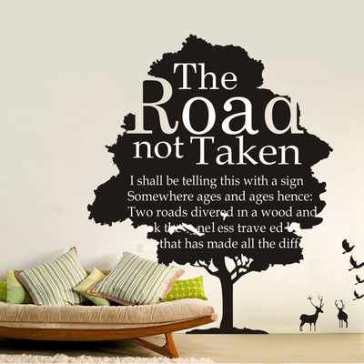66% OFF on Uberlyfe Famous Quote on The Road Not Taken Pigmented Polyvinyl Films Imported Sticker Pack of 1