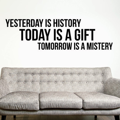 50% OFF on DeStudio Yesterday Is History Motivational Quote Wallart Color Black Size 150 X 60 Cms Wall Sticker
