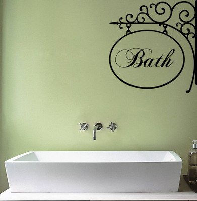76% OFF on Decor Kafe Bath Wall Decal Medium Size-19 x 20 inch Black Vinyl Film Sticker Pack of 1