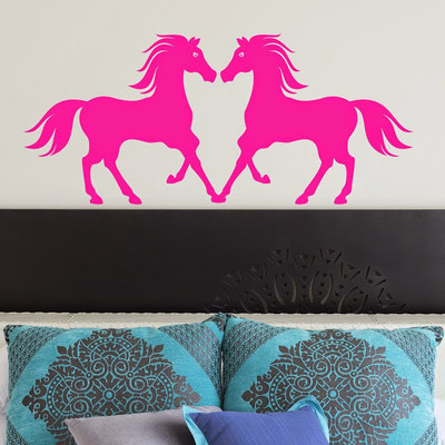 50% OFF on DeStudio Horses Large Love Silhouette Color Pink Size 150 X 60 Cms Wall Sticker