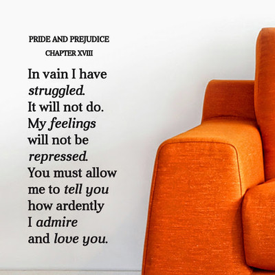 50% OFF on DeStudio Pride And Prejudice Quote Book Color Black Size 150 X 60 Cms Wall Sticker