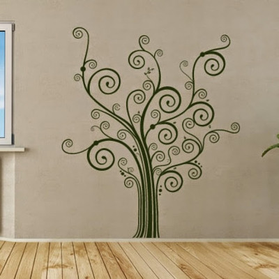 84% OFF on DeStudio Swirly Decorative Tree Patterned Trees Size Jumbo WALL STICKER Sticker