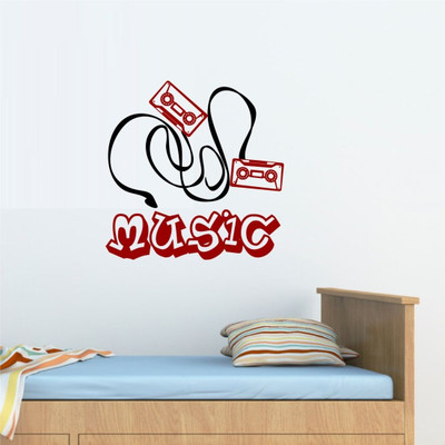 Chipakk Funky Music - Red Small Pigmented Polyvinyl Films Imported Sticker