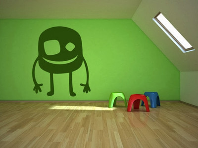 44% OFF on DeStudio Bog Eyed Monster With Spikey Head Size Tiny Wall Sticker