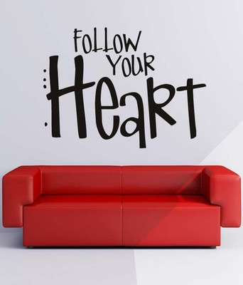 50% OFF on Ritzy Follow Ur Heart Living Room Wall Quote Wall Decal Sticker