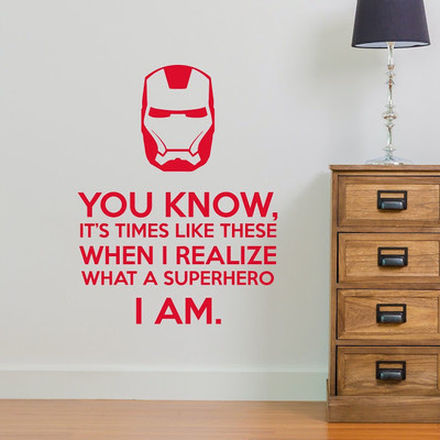50% OFF on DeStudio Superhero Quote Comic Book Home Color Red Size 135 X 60 Cms Wall Sticker