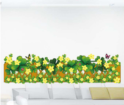 33% OFF on Pindia Green & Yellow Flower Border Wall Sticker