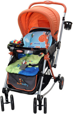 Sunbaby Tall Buddy Giraffe Stroller with Rocking (Orange) 