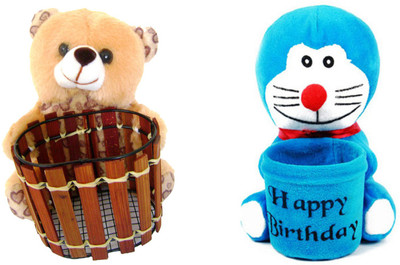 62% OFF on Saugat Traders Teddy & Doraemon Pen Stand - 17 cm