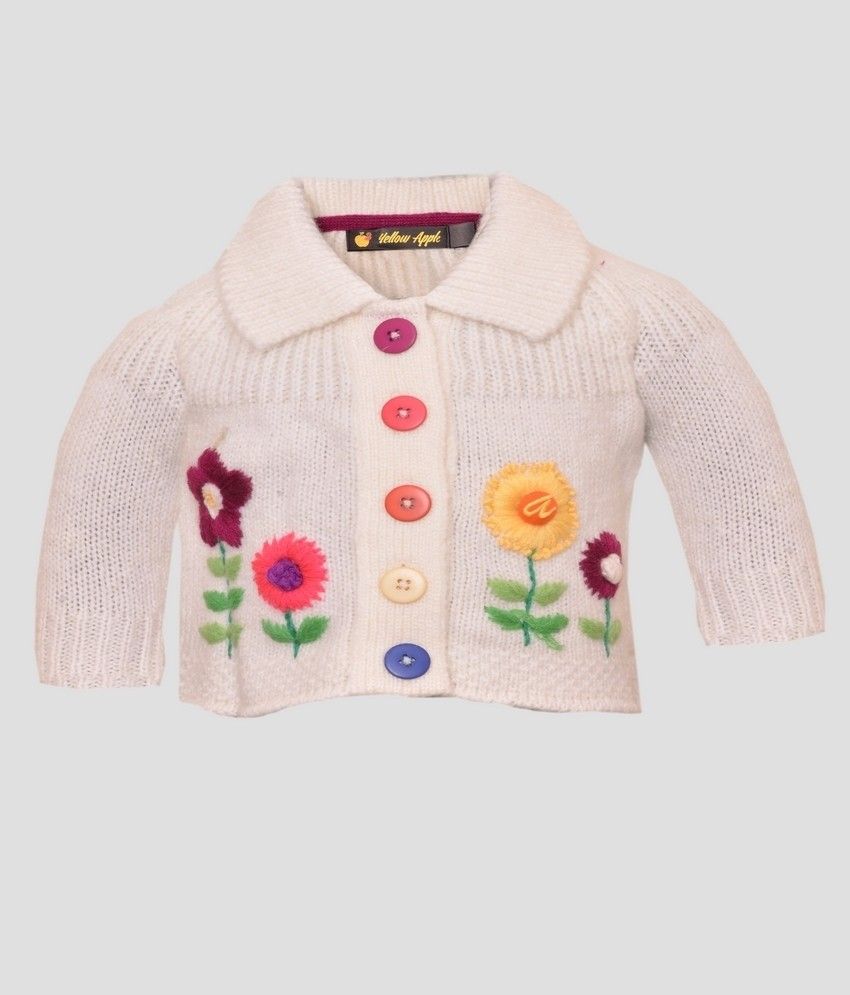 40% OFF on Yellow Apple Self Design V-neck Casual Baby Girl's Sweater 40% OFF on Yellow Apple Self Design V-neck Casual Baby Girl's Sweater