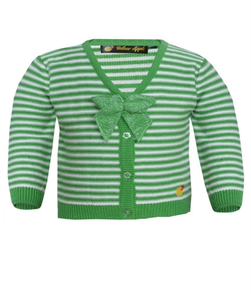 40% OFF on Yellow Apple Striped V-neck Casual Baby Girl's Sweater