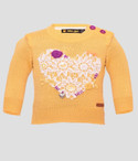40% OFF on Yellow Apple Self Design Round Neck Casual Baby Girl's Sweater