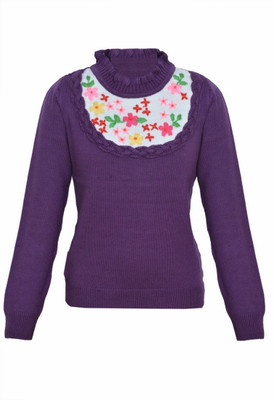 25% OFF on Yellow Apple Self Design Round Neck Casual Girl's Sweater