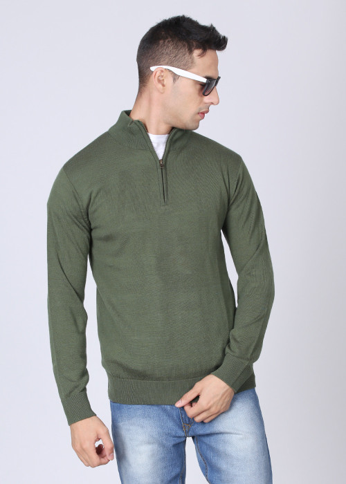 Indian Terrain Solid Turtle Neck Casual Men's Sweater