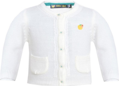 40% OFF on Yellow Apple Solid Round Neck Casual Baby Girl's Sweater