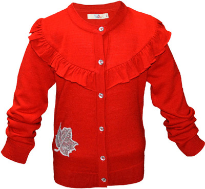 49% OFF on Via Italia Solid Round Neck Casual Baby Girl's Sweater