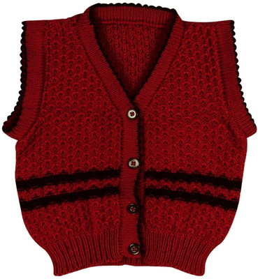 Snuggles Self Design V-neck Casual Baby Girl's Sweater Snuggles Self Design V-neck Casual Baby Girl's Sweater