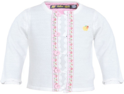 40% OFF on Yellow Apple Solid Round Neck Casual Baby Girl's Sweater