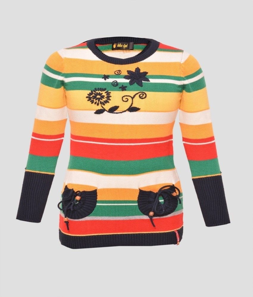 25% OFF on Yellow Apple Striped Round Neck Casual Girl's Sweater 25% OFF on Yellow Apple Striped Round Neck Casual Girl's Sweater